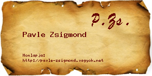 Pavle Zsigmond névjegykártya